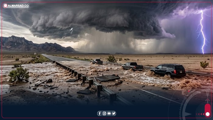 Meteorology thunderstorms and possible floods Libya