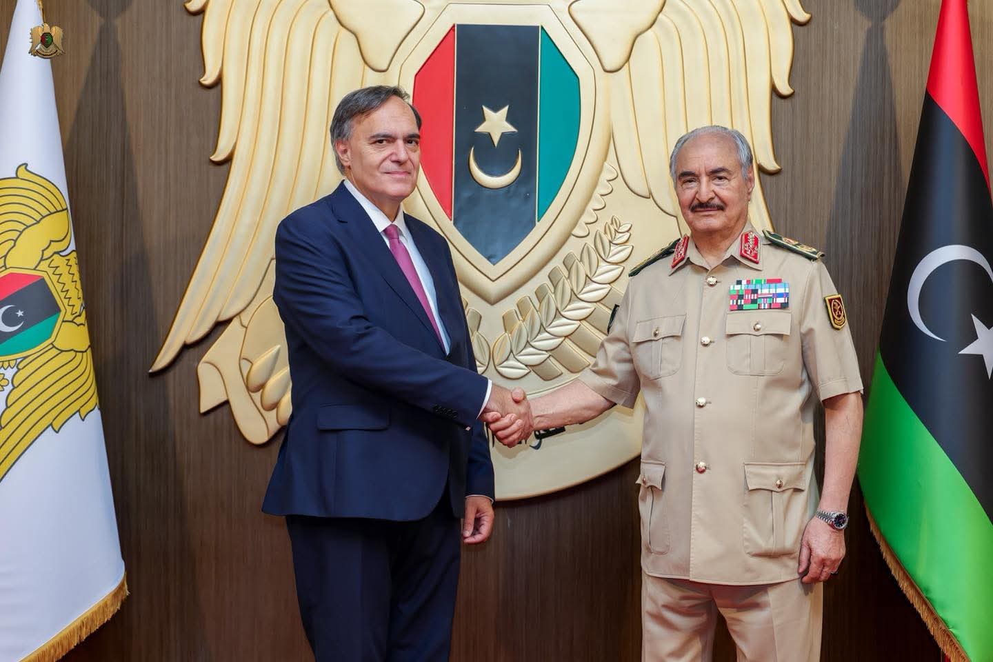 Field Marshal Khalifa Haftar meets the Greek Ambassador to Libya and the Greek Consul General in Benghazi